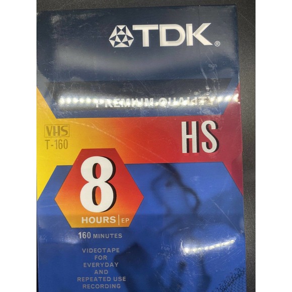 TDK Premium Quality HS T-160 8 Hour Blank VHS Video Cassette Tape Sealed - Picture 9 of 9
